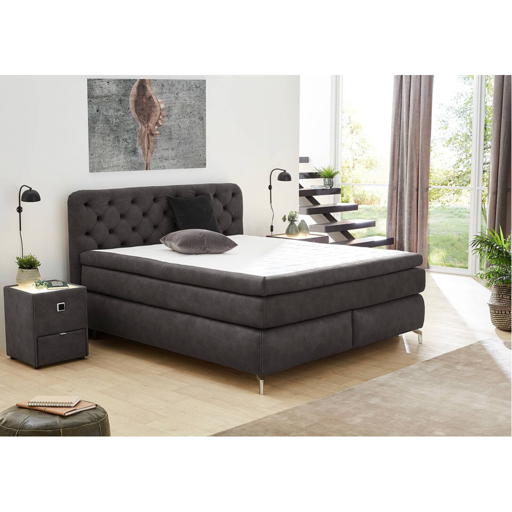Boxspringbett  anthrazit Liegefläche B/L: ca. 180x200 cm