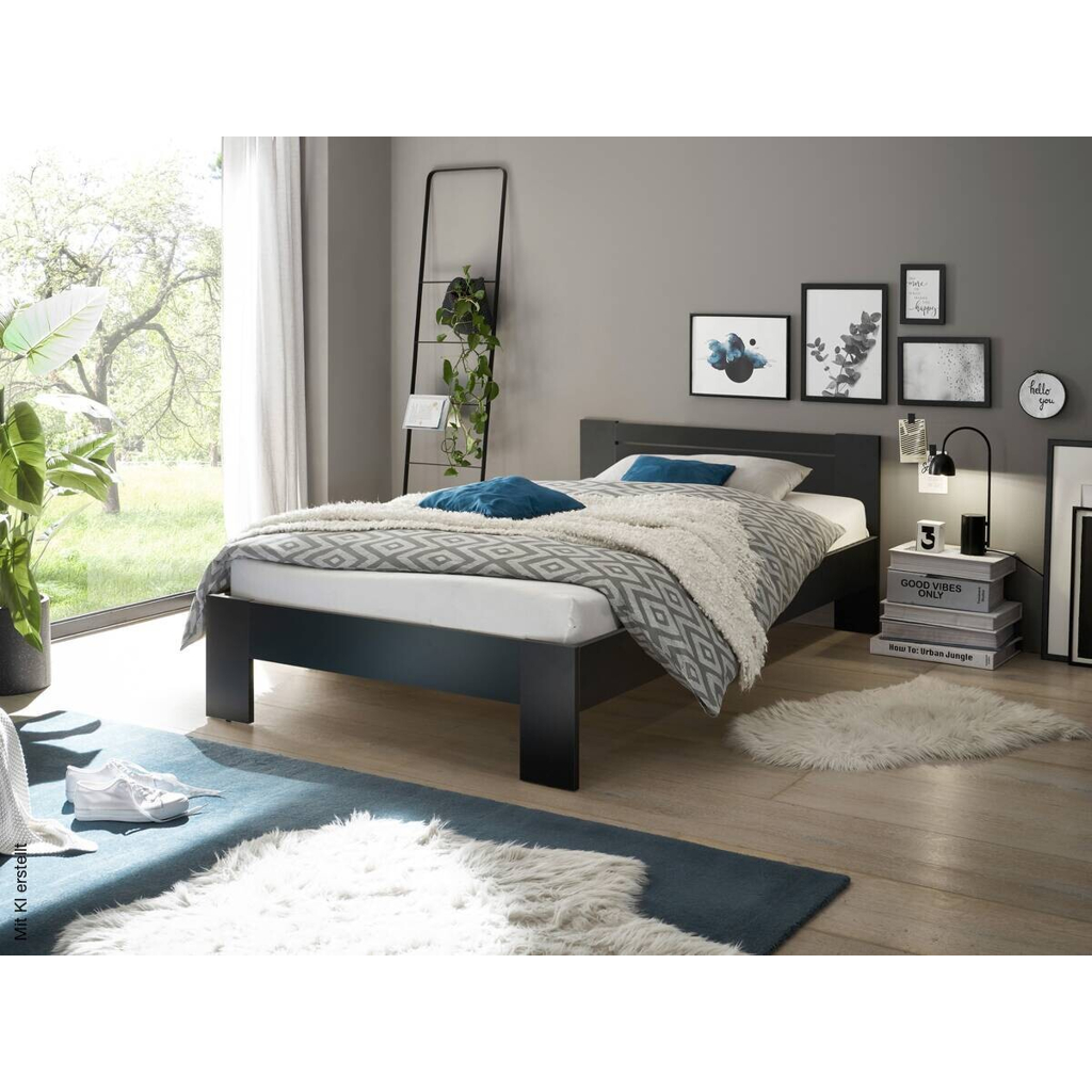 Futonbett Cannes schwarz Liegefläche B/L: ca. 120x200 cm