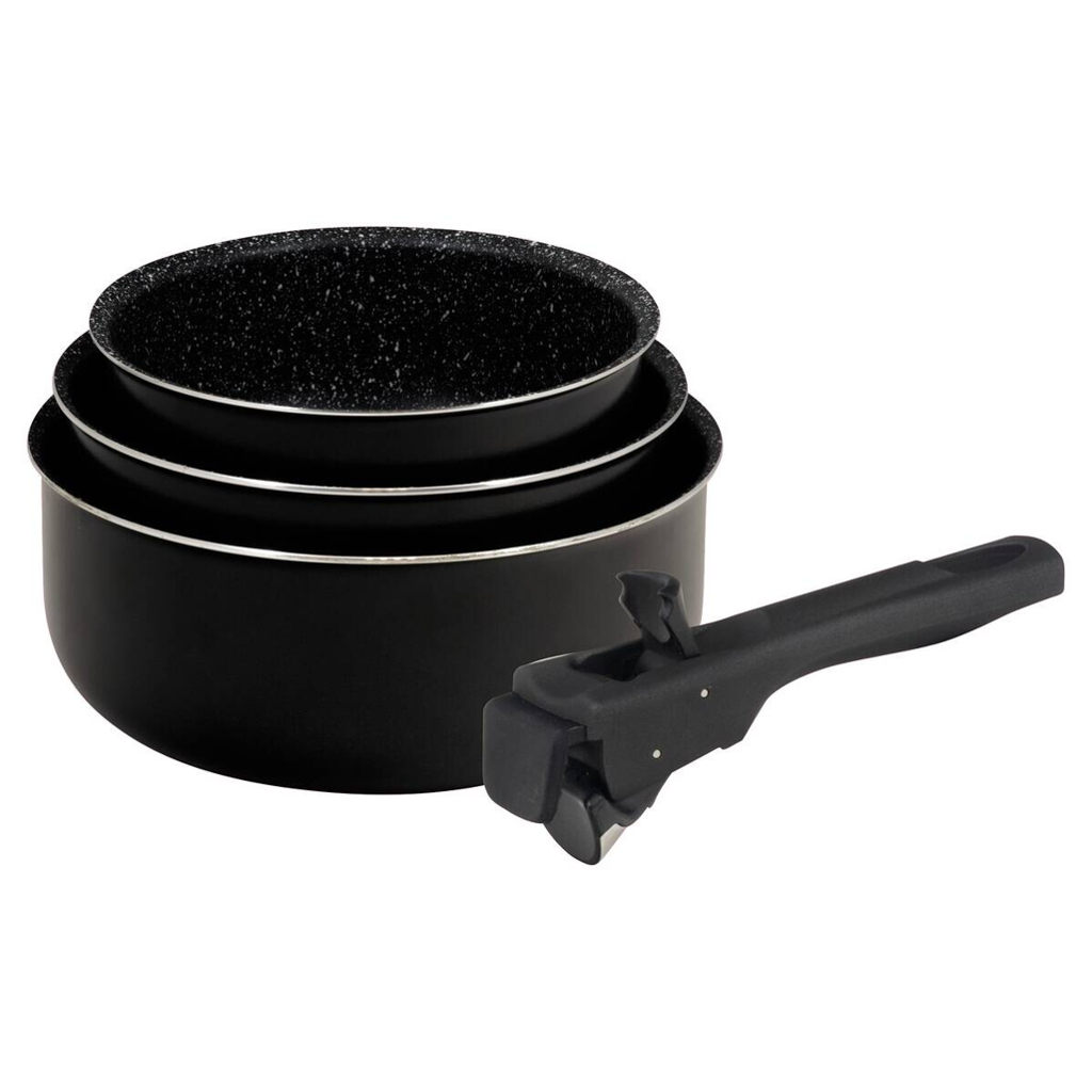 BERGNER Topfset Click & cook black schwarz Aluminium 4 tlg.