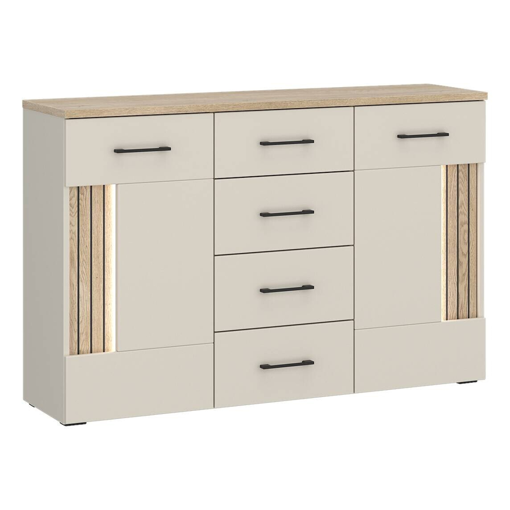 Sideboard Cashmere Eiche Nachbildung Spanplatte B/H/T: ca. 125x85x40 cm