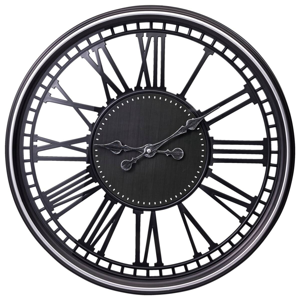 Wanduhr schwarz B/H/L/D: ca. 49,5x6,5x53x50 cm