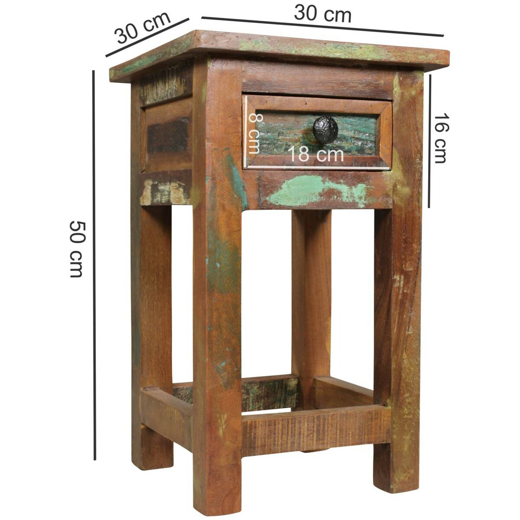Beistelltisch braun Holz B/H/T: ca. 30x50x30 cm