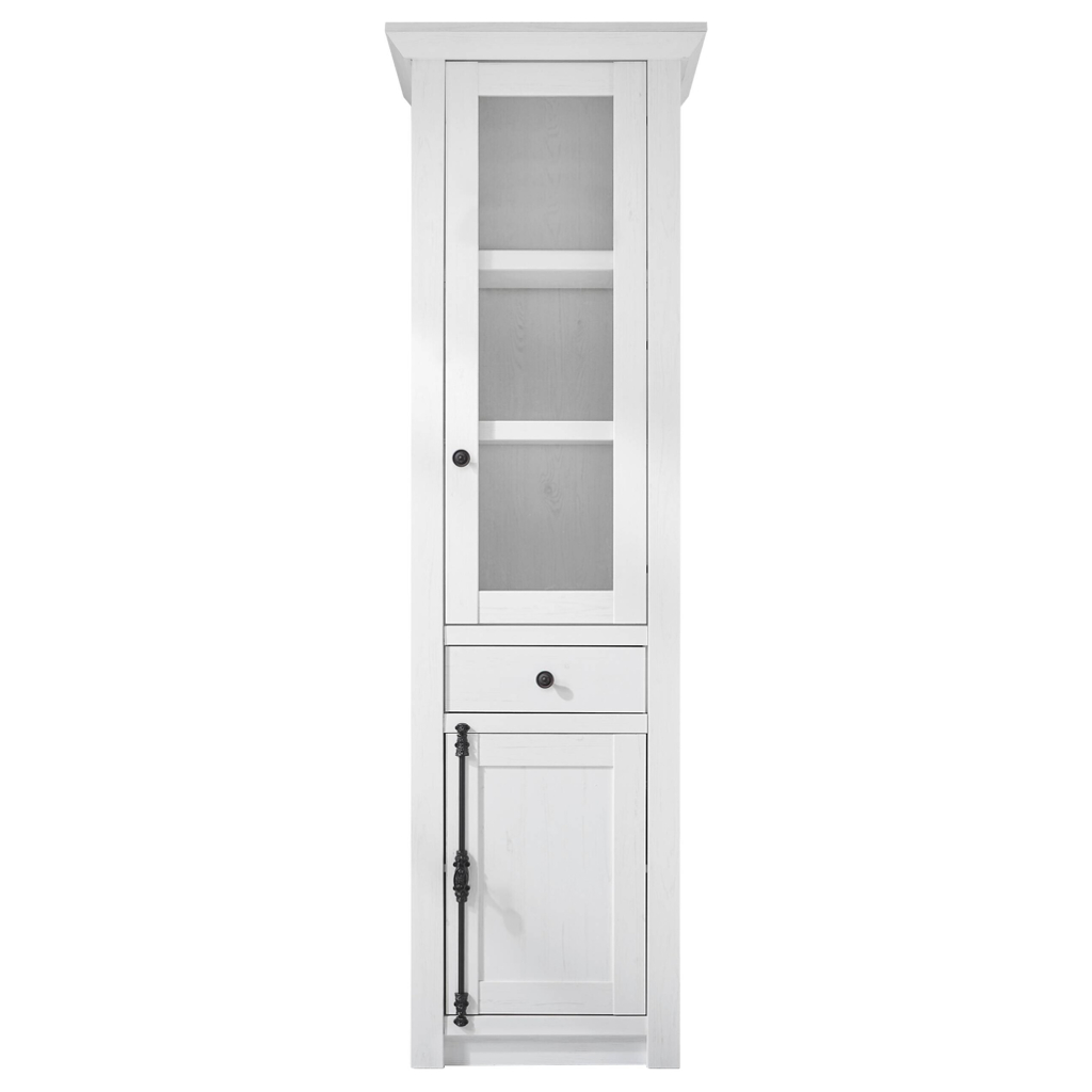 Vitrinenschrank Westerland weiß Pinie Nachbildung B/H/T: ca. 63x207x45 cm