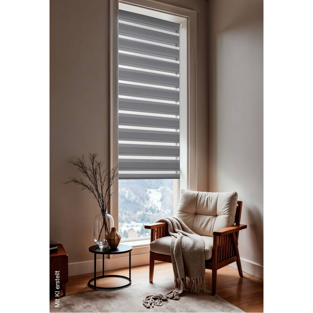 Boviva Doppelrollo anthrazit B/L: ca. 92x200 cm