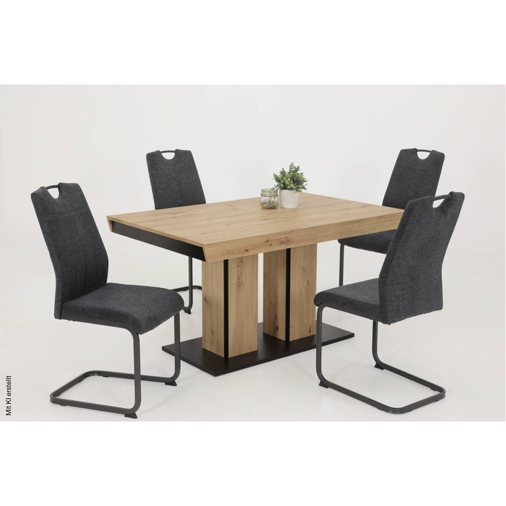 Essgruppe Britta I Eiche anthrazit Holzwerkstoff B/H/T: ca. 220x76x90 cm