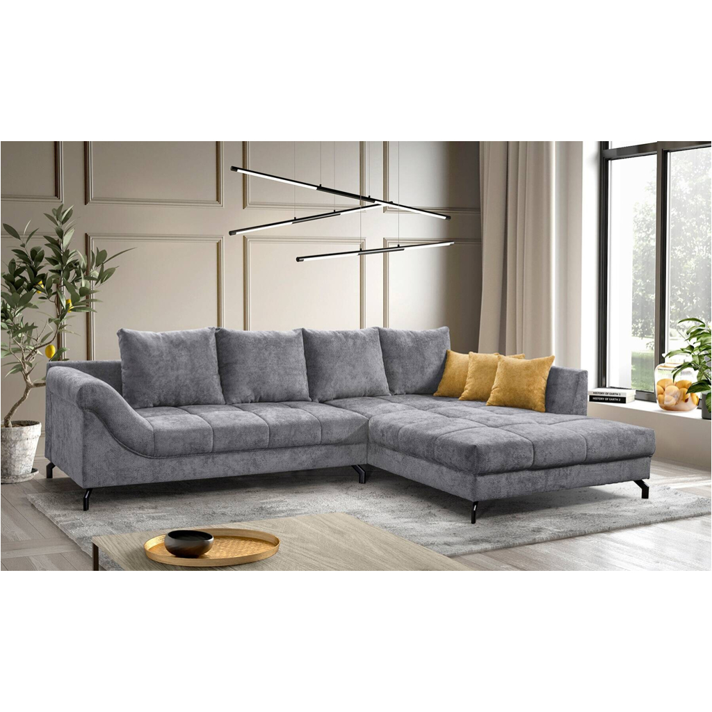 Ecksofa grau Microfaser B/H/T: ca. 306x92x203 cm