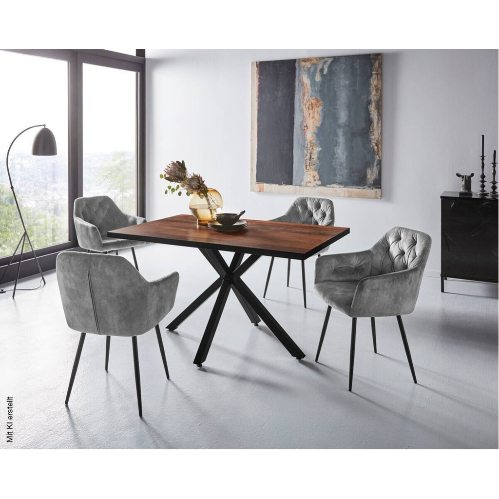 Essgruppe Cleo I grau Holzwerkstoff B/H/T: ca. 140x76x90 cm