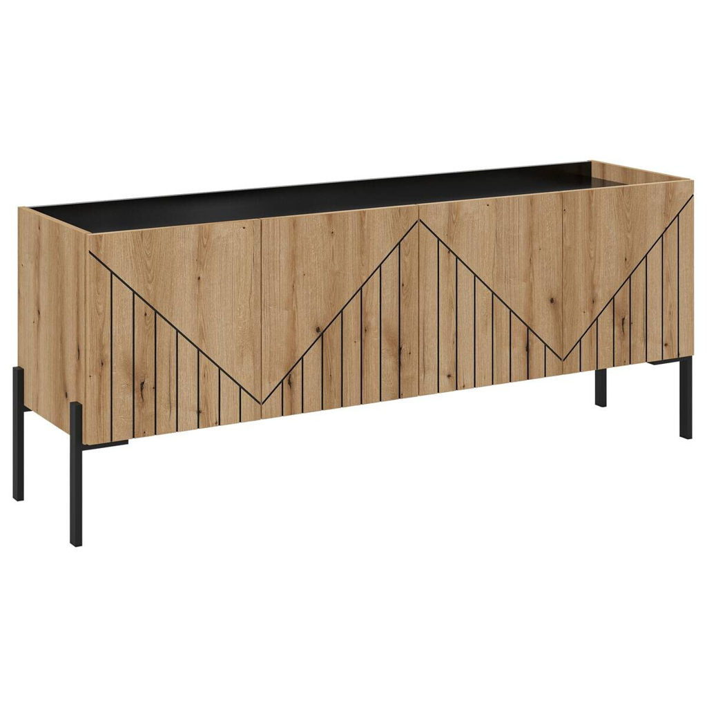 TV-Lowboard Neo Evoke Oak Nachbildung schwarz B/H/T: ca. 153x62x40 cm