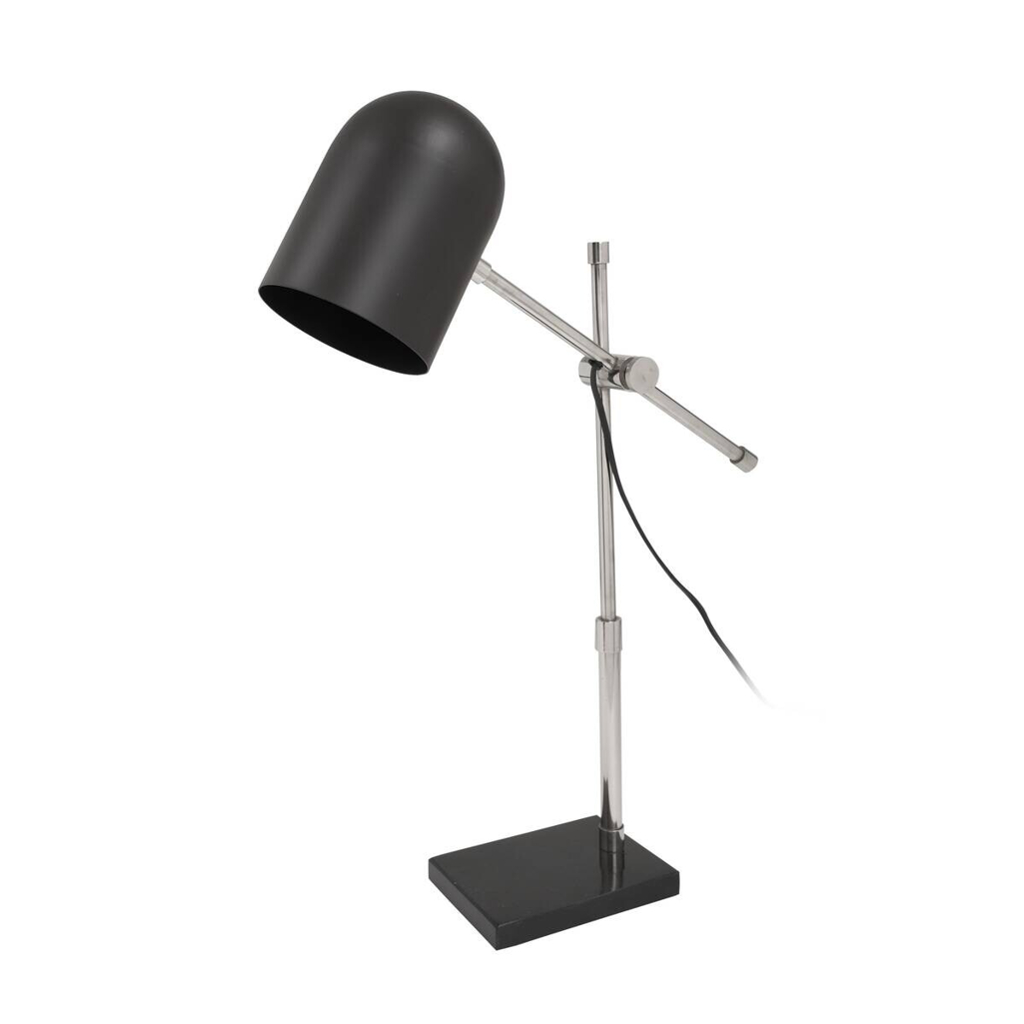 Kayoom Tischleuchte schwarz silber Messing Stahl Eisen B/H/L: ca. 12x54x46 cm E27 1 Brennstellen