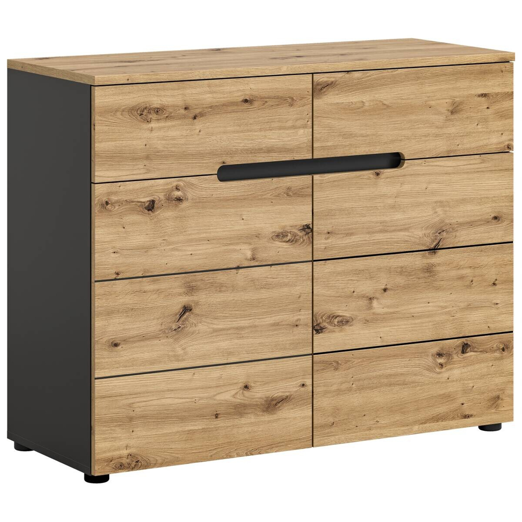 Kommode CANU edles Basaltgrau Nachbildung Eiche Artisan Nachbildung B/H/T: ca. 100x81x40 cm