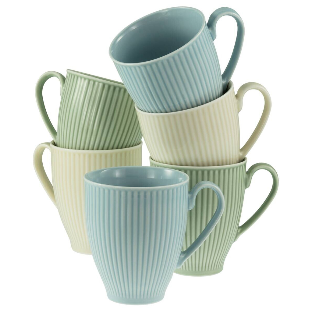 CreaTable Kaffeebecher Valencia bunt Porzellan 6 tlg.
