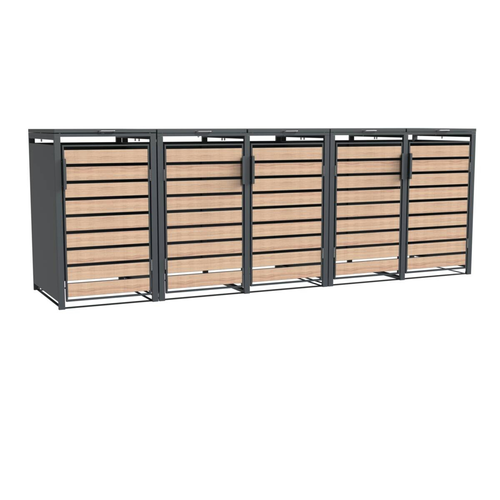 Westmann Mülltonnenbox Lacina braun B/H/L: ca. 332x116x80 cm