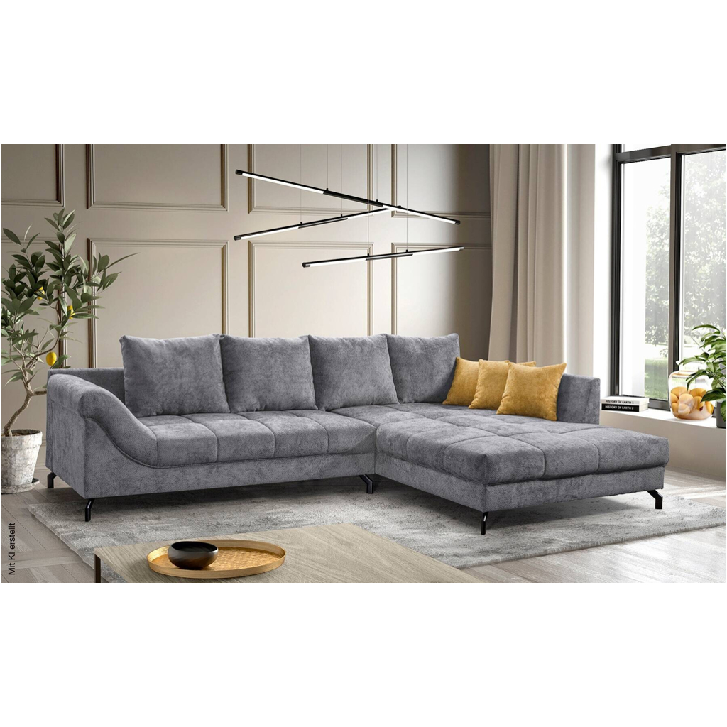 Ecksofa grau Microfaser B/H/T: ca. 306x92x203 cm