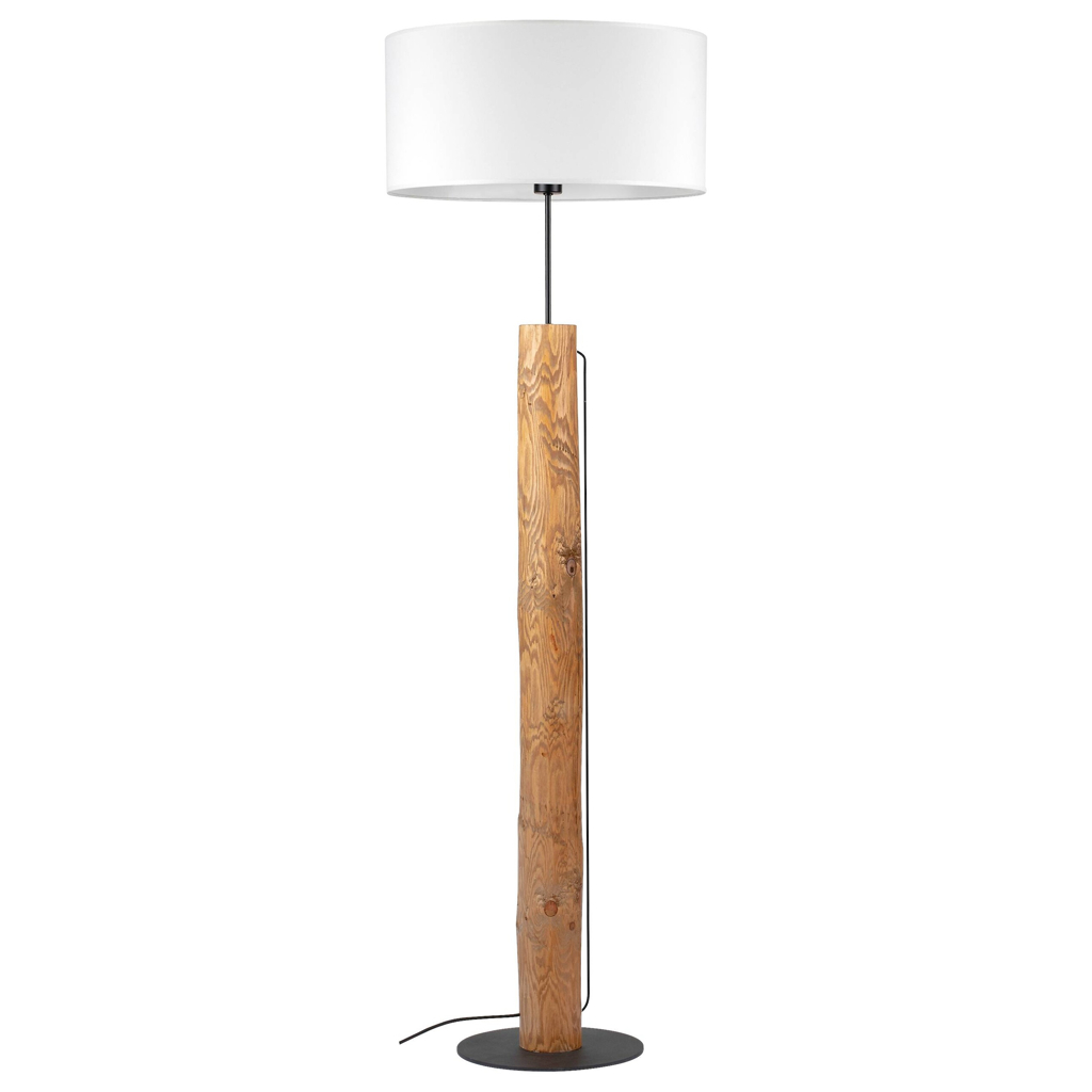 SPOT Light Stehlampe Pino weiß natur Textil Kiefer H/D: ca. 161x50 cm E27 1 Brennstellen