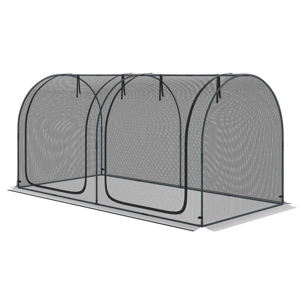 Outsunny Pflanzenschutznetz schwarz Kunststoff B/H/L: ca. 120x120x249 cm