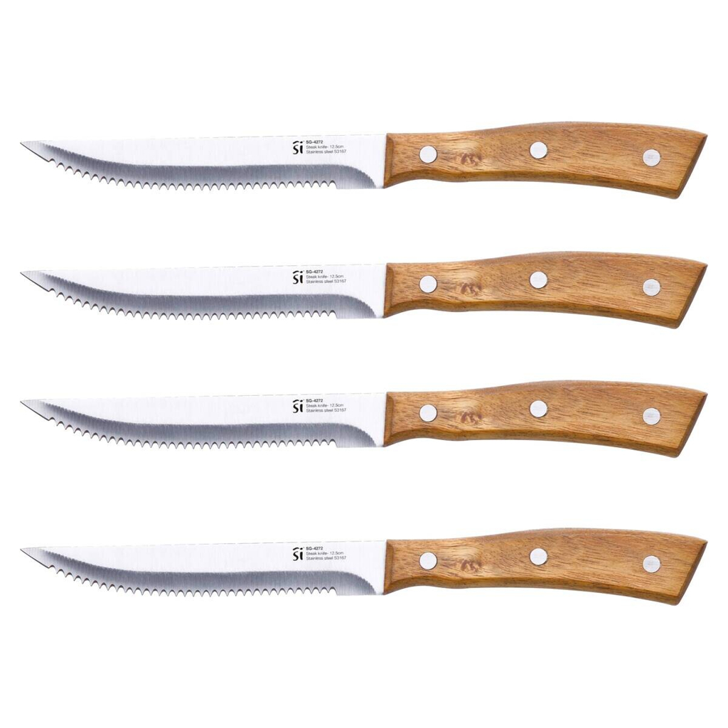 SAN IGNACIO Steakmesser MOODS silber Holz 4 tlg.