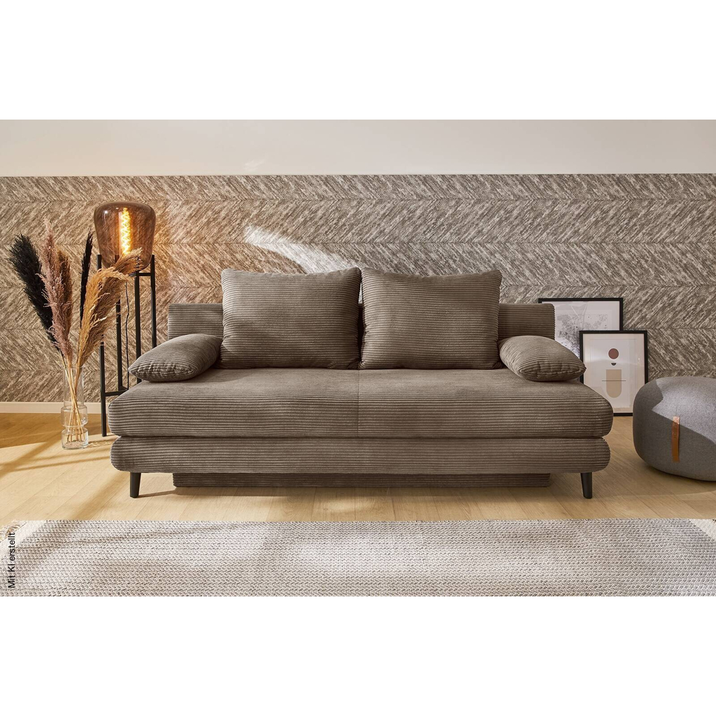 Schlafsofa taupe Microfaser B/H/T: ca. 202x74x99 cm