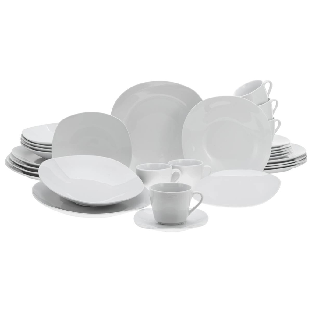 CreaTable Kombiservice Square weiß Porzellan 30 tlg.