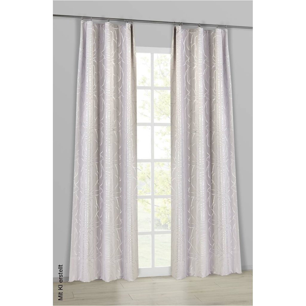 Home Essential Verdunklungsvorhang Roses silber B/L: ca. 140x245 cm