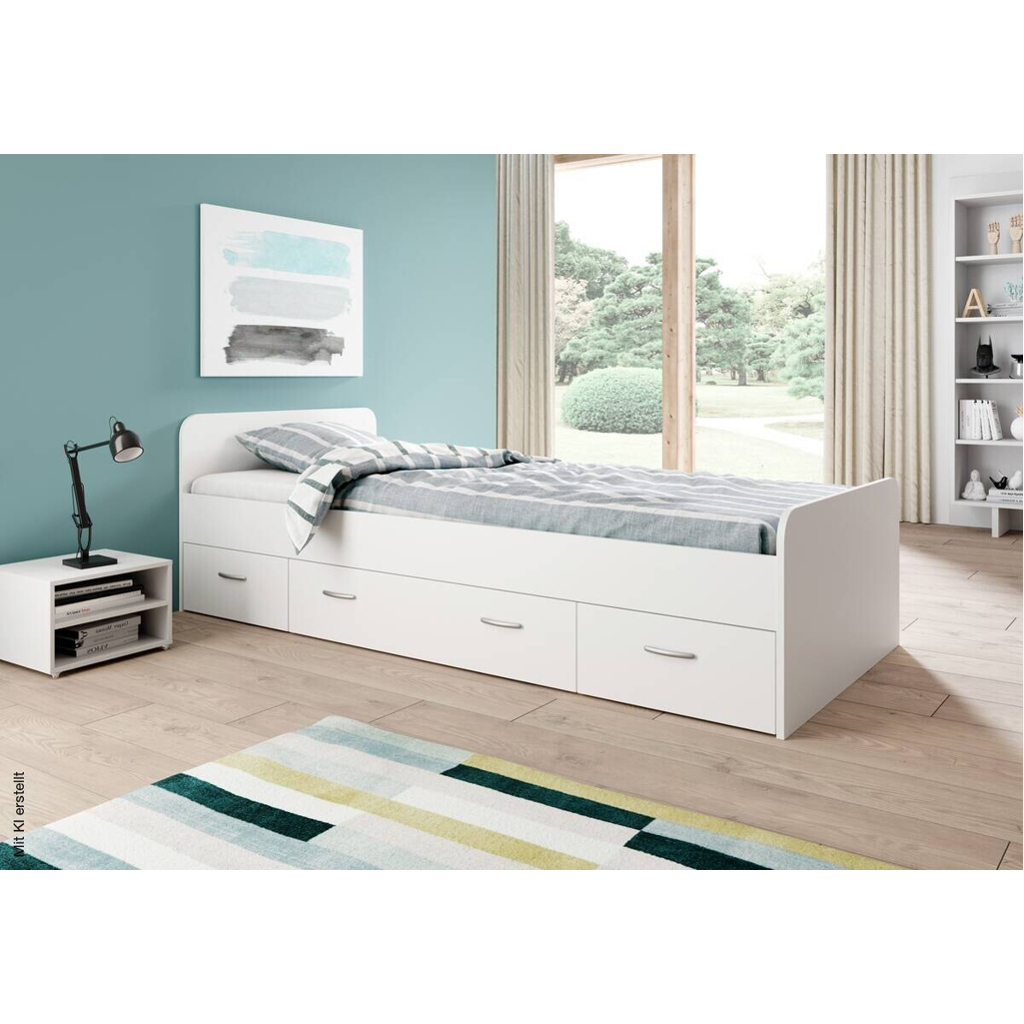 Jugendbett weiß Liegefläche B/L: ca. 90x200 cm