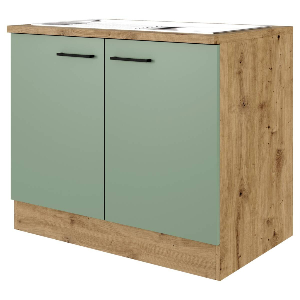 Spülenschrank Cara grün B/H/T: ca. 100x85x60 cm