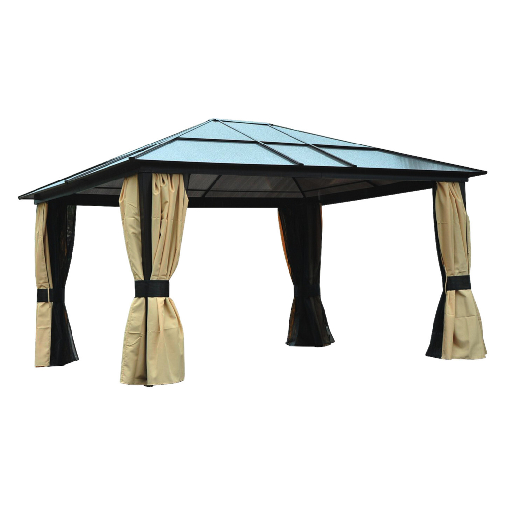 Outsunny Pavillon braun Aluminium B/H/L: ca. 360x265x420 cm