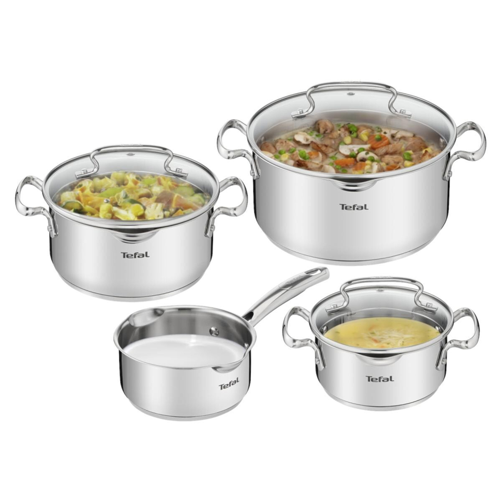 Tefal Topfset silber Edelstahl 7 tlg.
