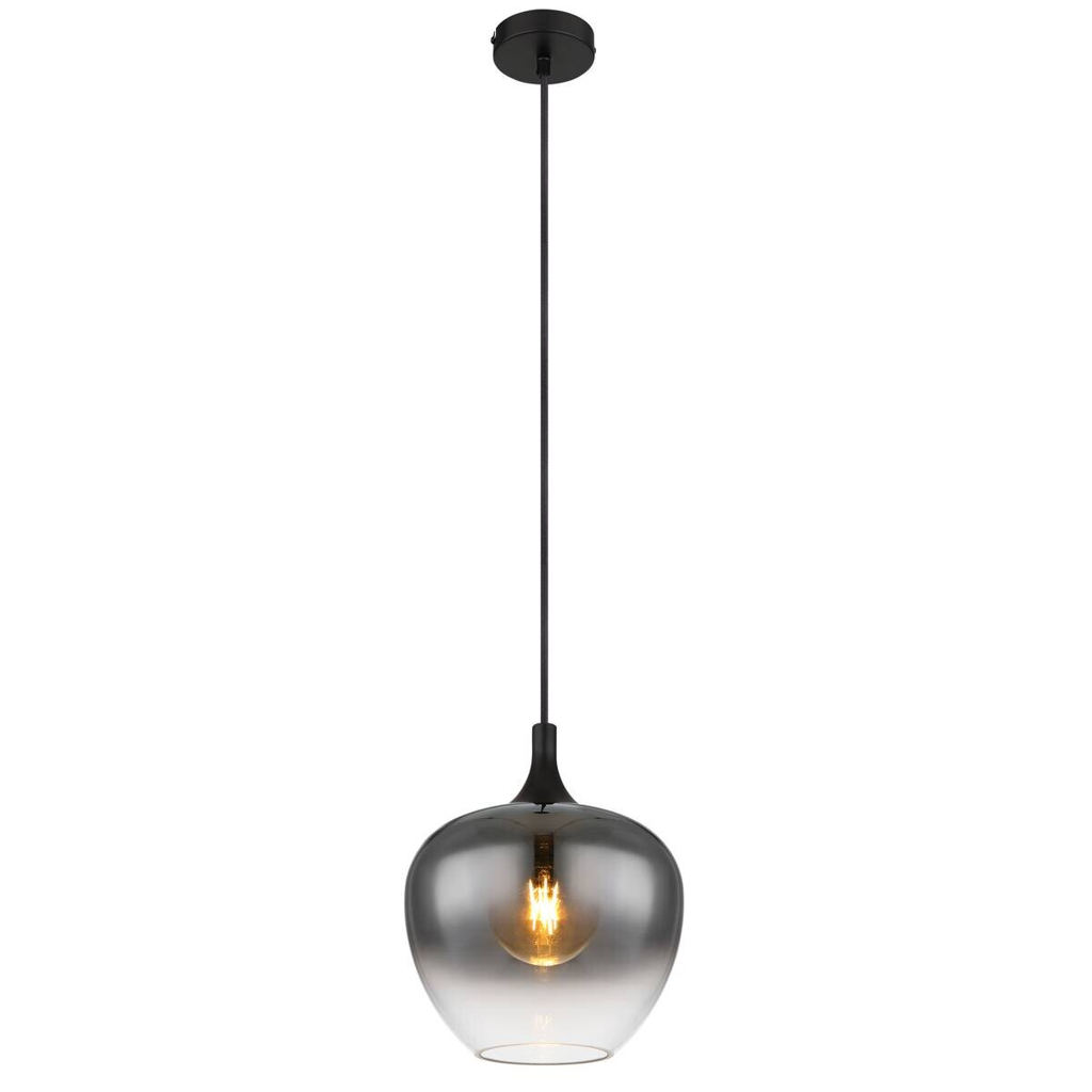 GLOBO Pendelleuchte schwarz Metall H/D: ca. 120x24 cm E27 1 Brennstellen