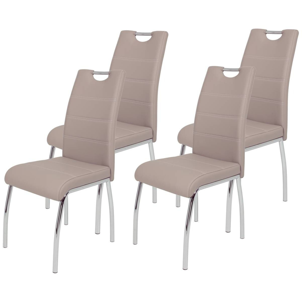Stuhl Susi 2er Set Cappuccino Kunstleder B/H/T: ca. 44x98x61 cm