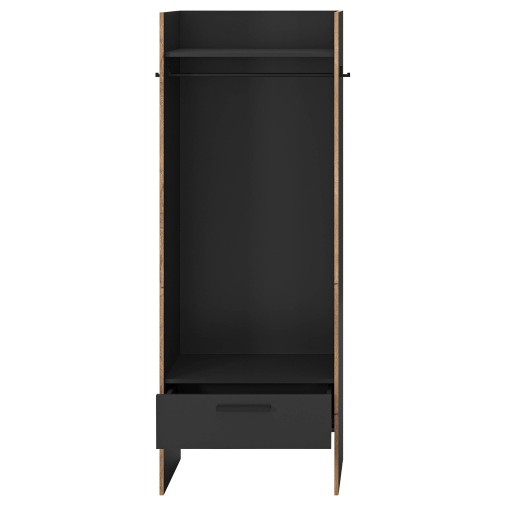 Garderobenschrank Bueno Basalt Nox Oak Nachbildung B/H/T: ca. 70x189x37 cm