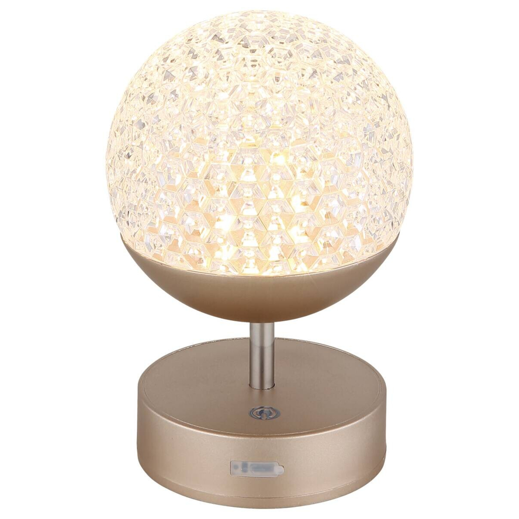 GLOBO Tischleuchte Gavin gold Kunststoff Acryl H/D: ca. 31,5x12 cm