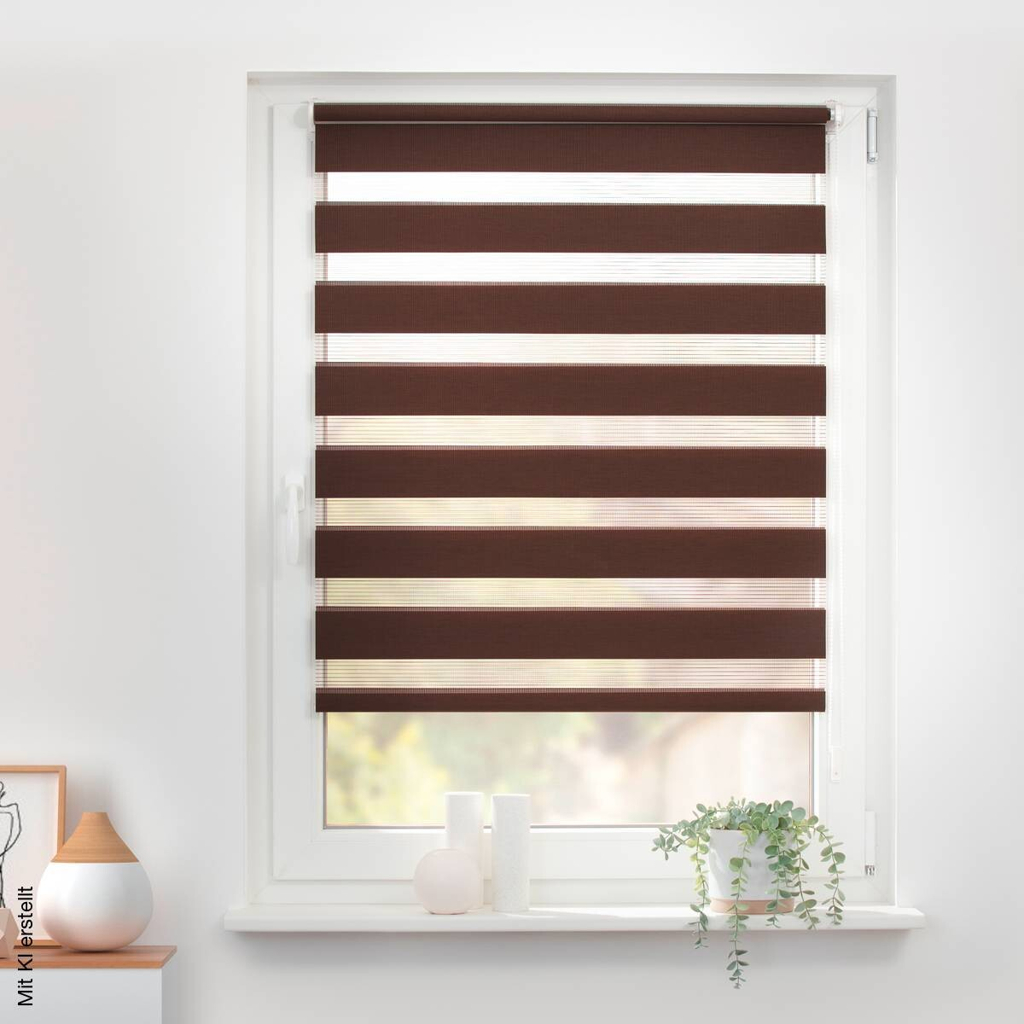 LICHTBLICK Doppelrollo Duo dunkelbraun B/L: ca. 80x150 cm