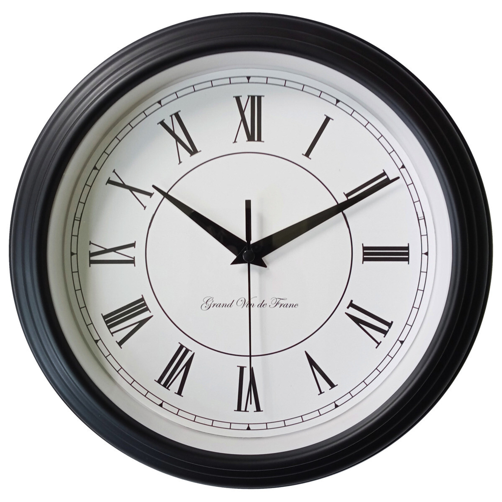 Mebus Wanduhr schwarz B/H/L: ca. 5,5x25x25 cm