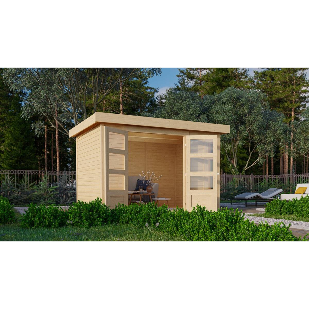 Karibu Gartenhaus Felipo 2 natur B/H/T: ca. 302x217x211 cm