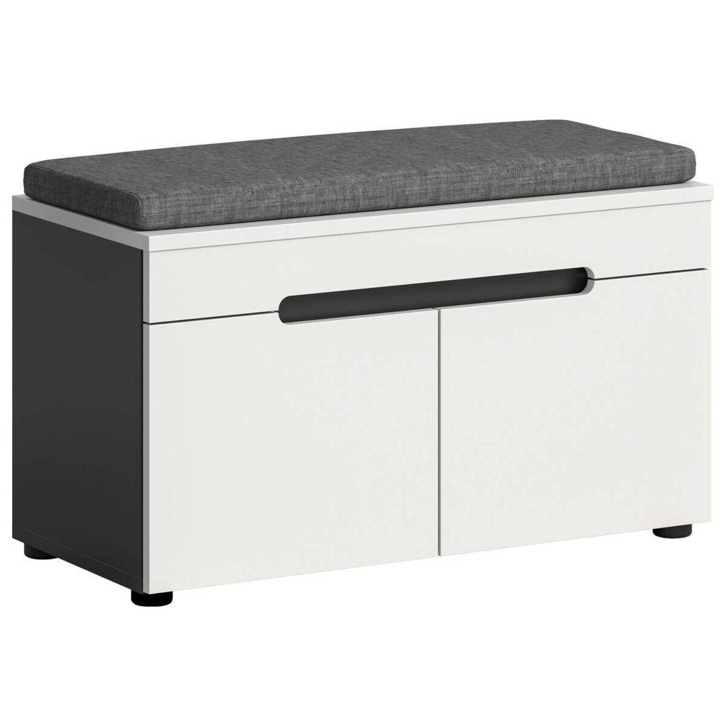 Sitzbank Canu basaltgrau Nachbildung weiß B/H/T: ca. 80x45x37 cm