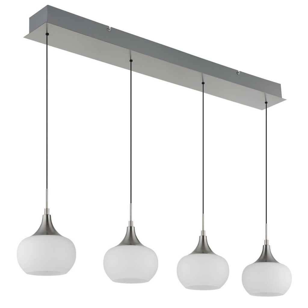 GLOBO LED-Pendelleuchte nickel Opal Metall Glas B/H/L: ca. 15x150x90 cm 1 Brennstellen