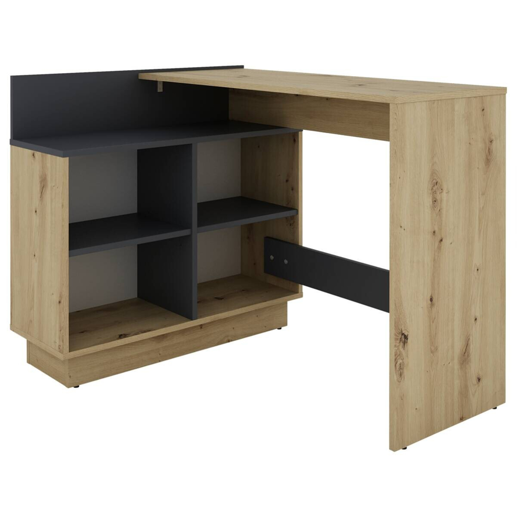 Eckschreibtisch BERNI Eiche Graphit B/H/T: ca. 102x77,5x80 cm