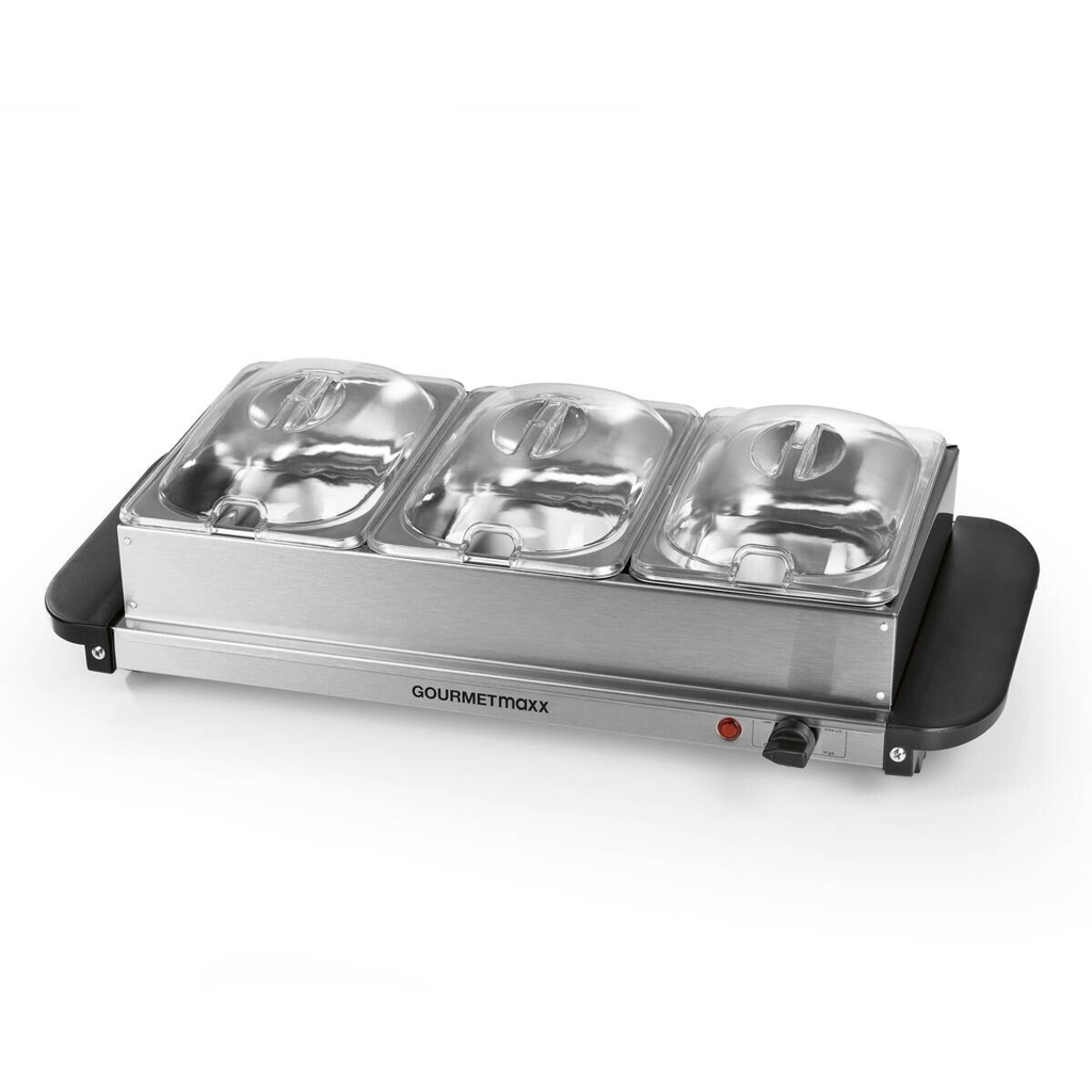 GOURMETmaxx Buffetwärmer silber Metall Kunststoff B/H/L: ca. 14,7x27,8x54,6 cm