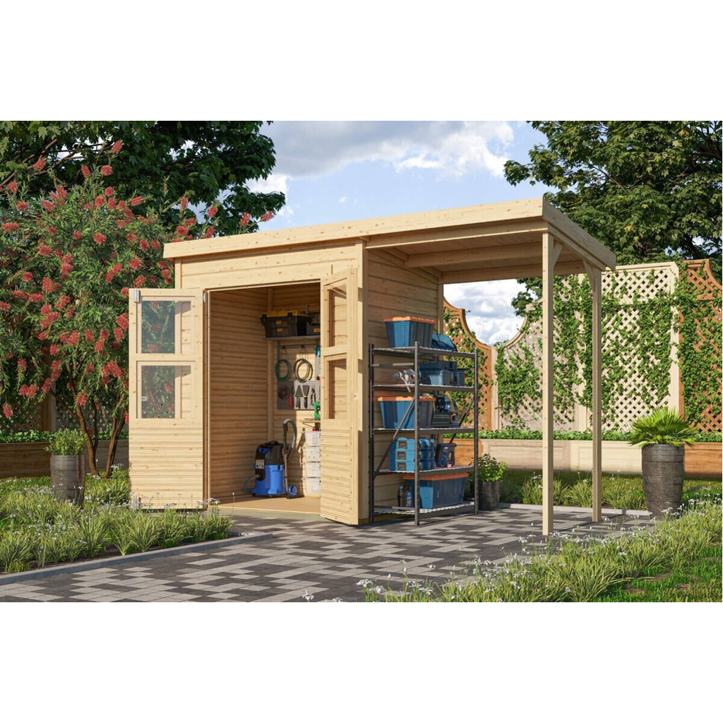 Karibu Gartenhaus Tony 0 natur B/H/T: ca. 182x219x126 cm