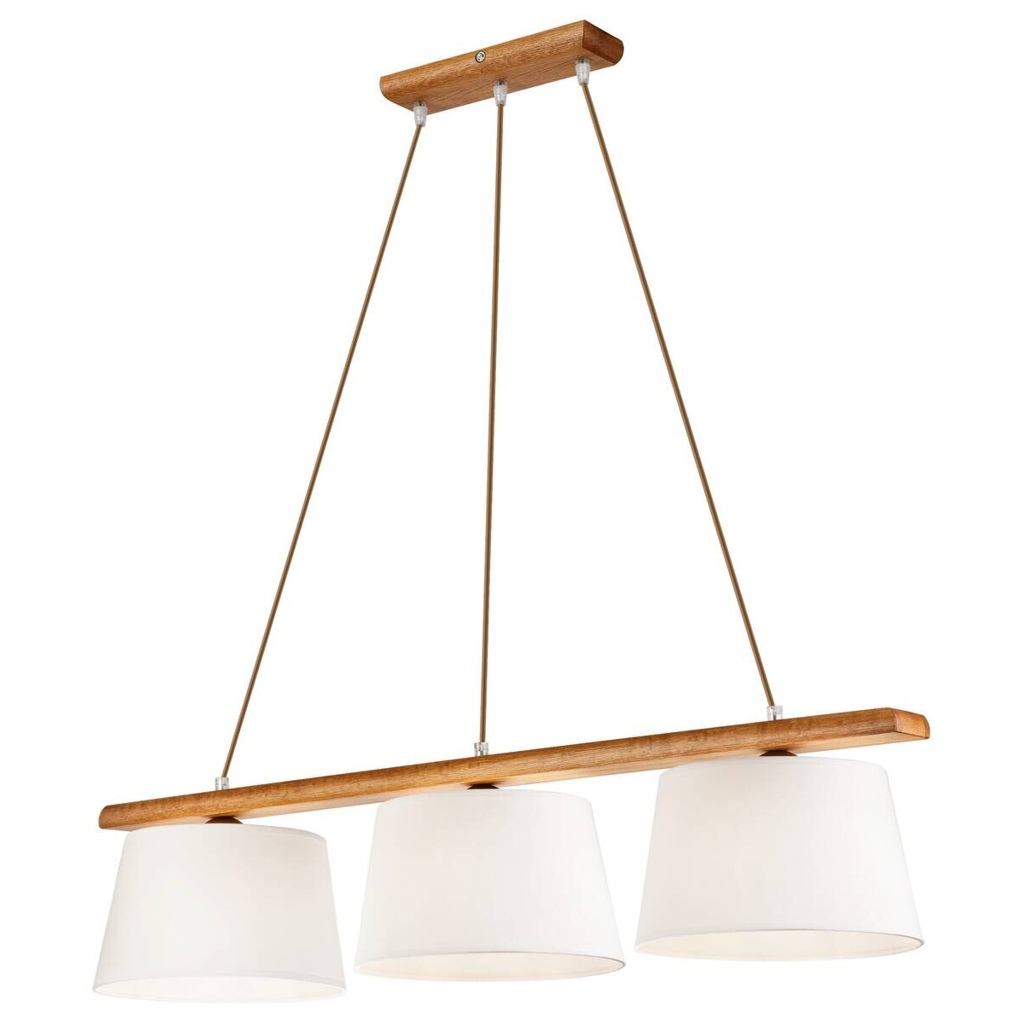 Lamkur Deckenleuchte Eiche rustikal Stahl Holz B/H/L: ca. 28x28x90 cm 3 Brennstellen