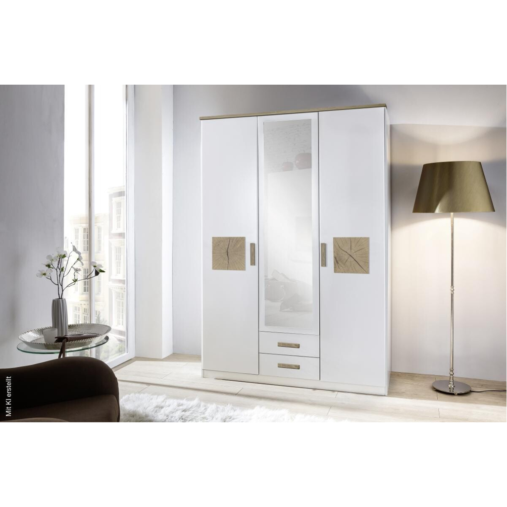 Kleiderschrank Kärnten Alpinweiß Nachbildung B/H/T: ca. 135x199x58 cm