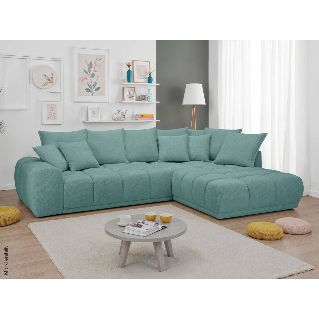 Ecksofa blaugrau Microfaser B/H/T: ca. 312x97x229 cm 511384703
