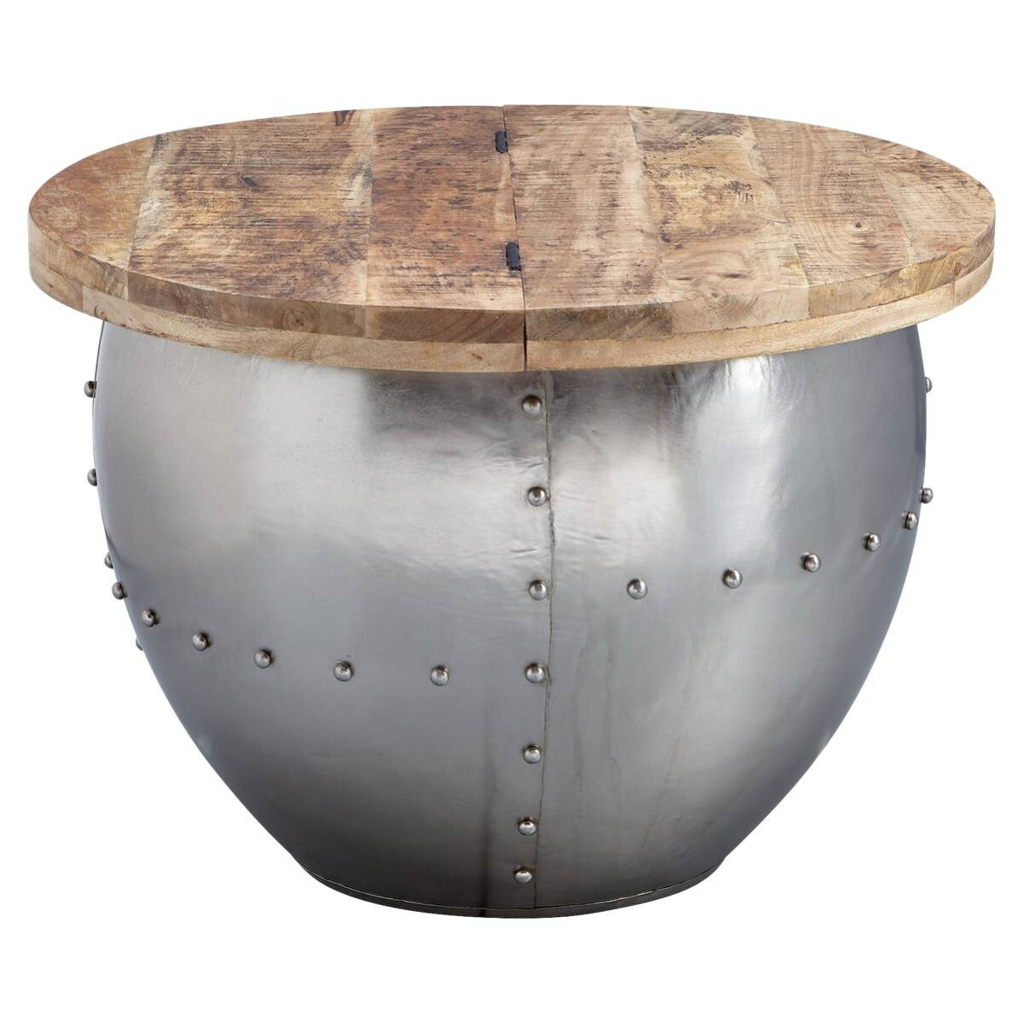 Couchtisch silber braun B/H/T: ca. 60x43x60 cm