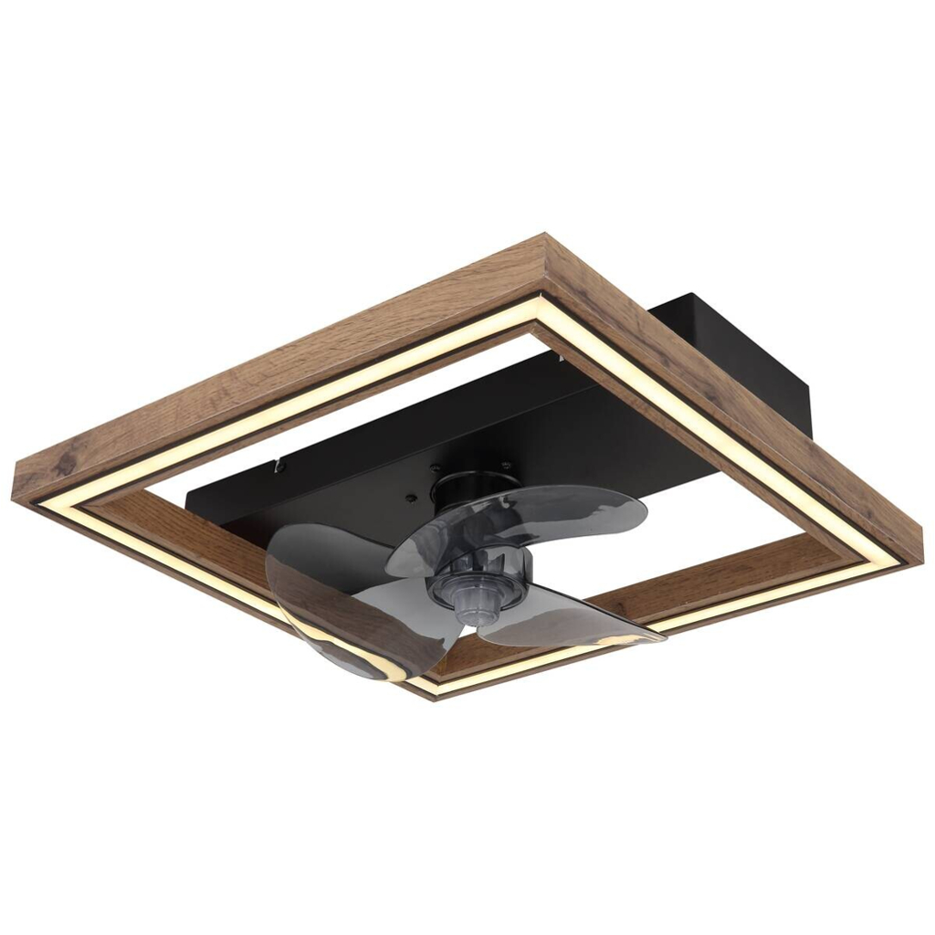 GLOBO Deckenventilator Opal dunkelbraun schwarz B/H/T: ca. 44x13,5x44 cm max. 24 W