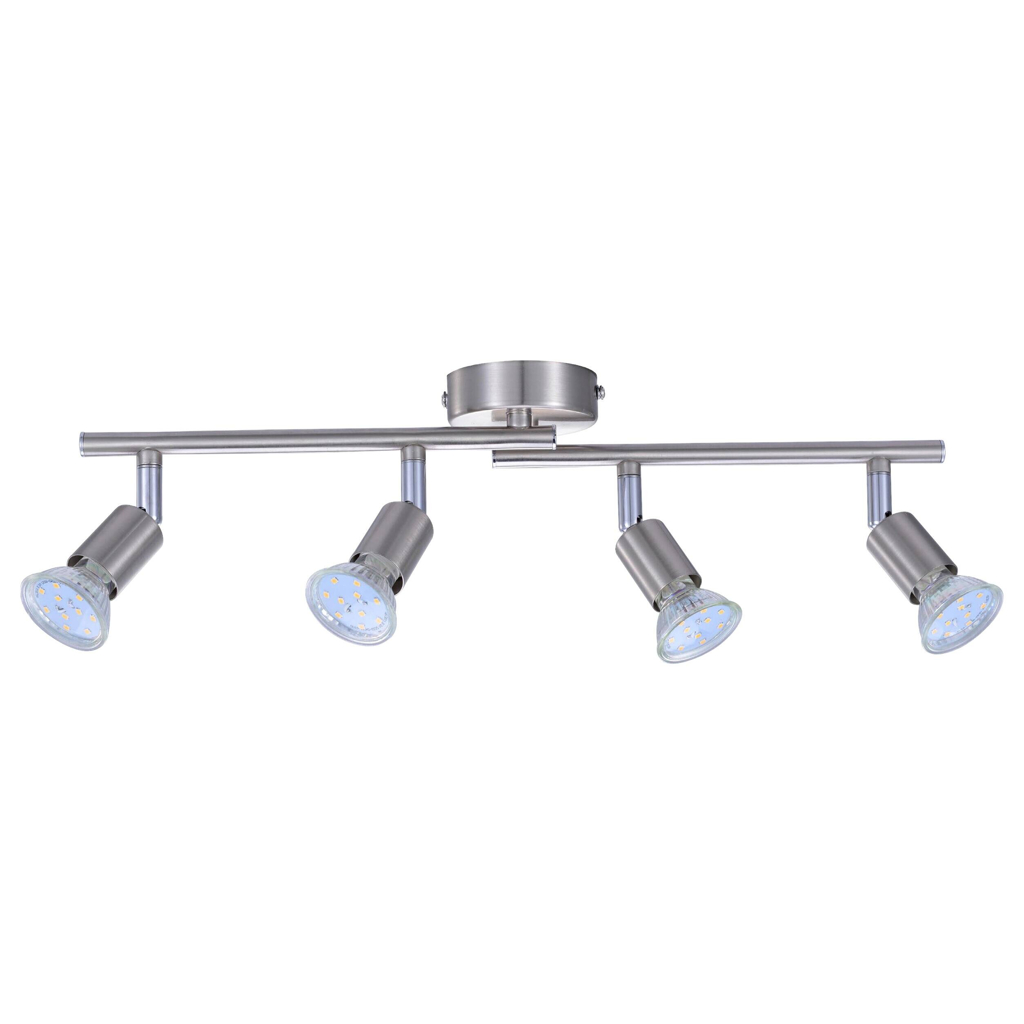 POCOline LED-Spot 4-flg. Boris nickel B/H/L: ca. 50x8x10 cm 4 Brennstellen
