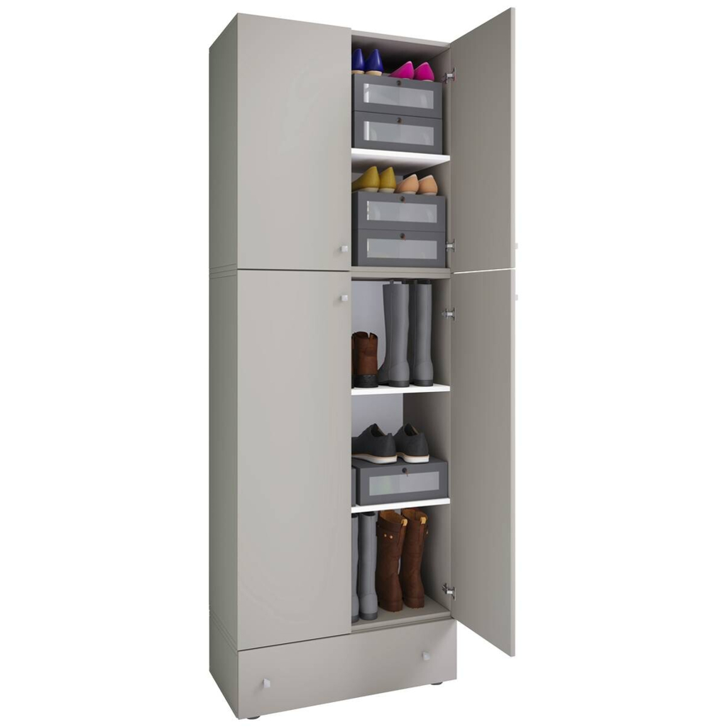 Schuhschrank Lona grau weiß B/H/T: ca. 70x200x39 cm