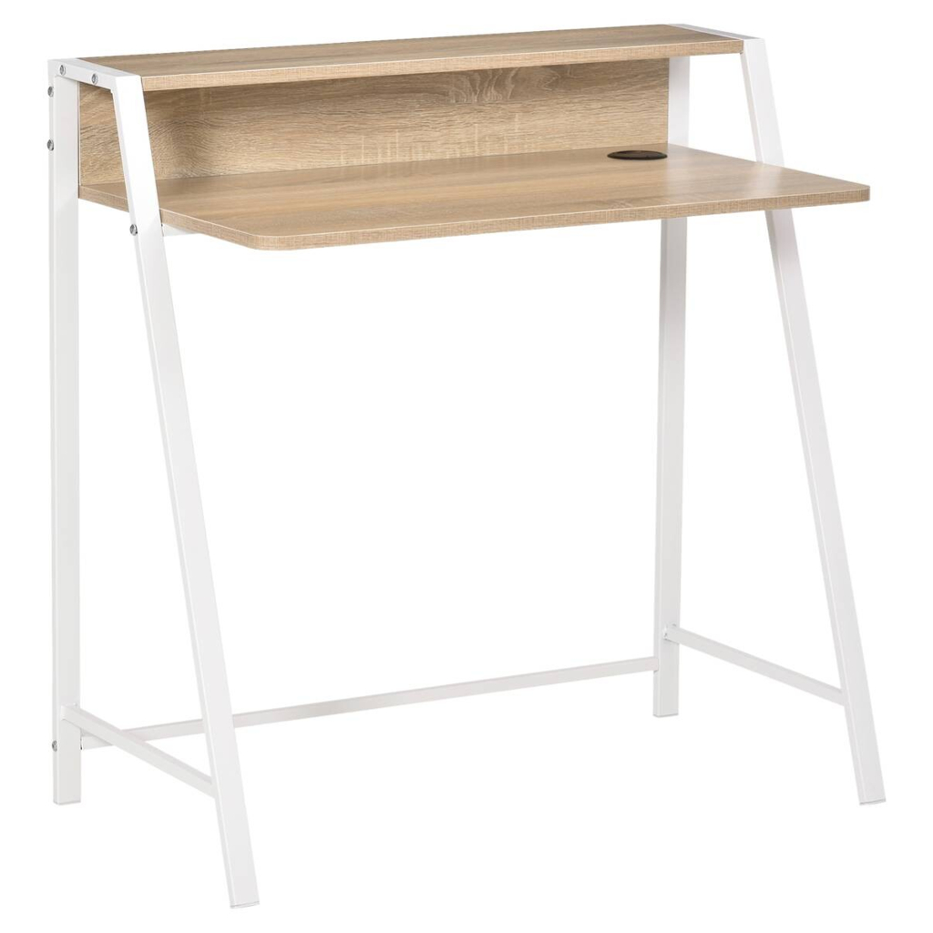 Schreibtisch 836-055AK weiß Eiche Nachbildung B/H/T: ca. 84x85x45 cm