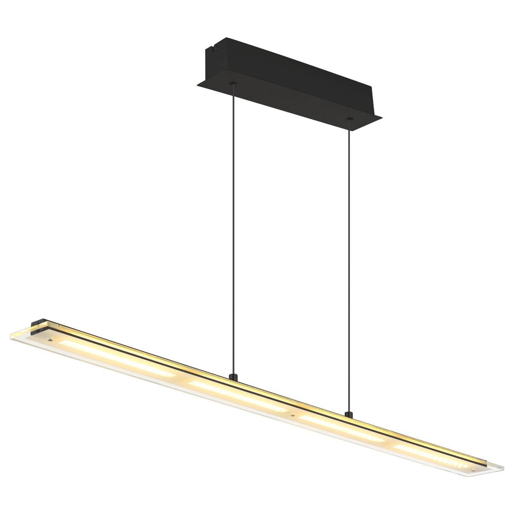 GLOBO LED-Pendelleuchte Novak schwarz Metall Glas B/L/D: ca. 9x115x150 cm