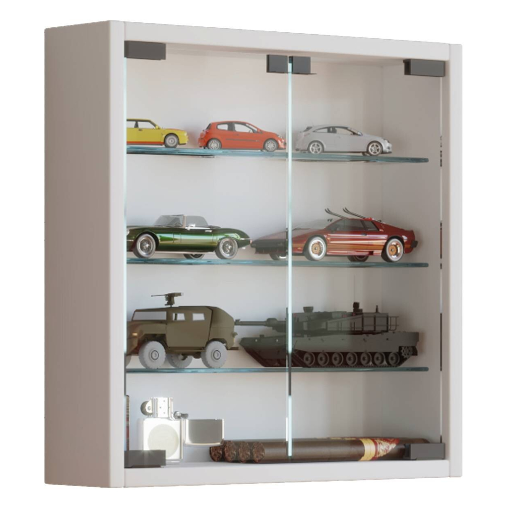 Vitrine Mandosa S weiß Holzwerkstoff Glas B/H/T: ca. 40x40x10 cm