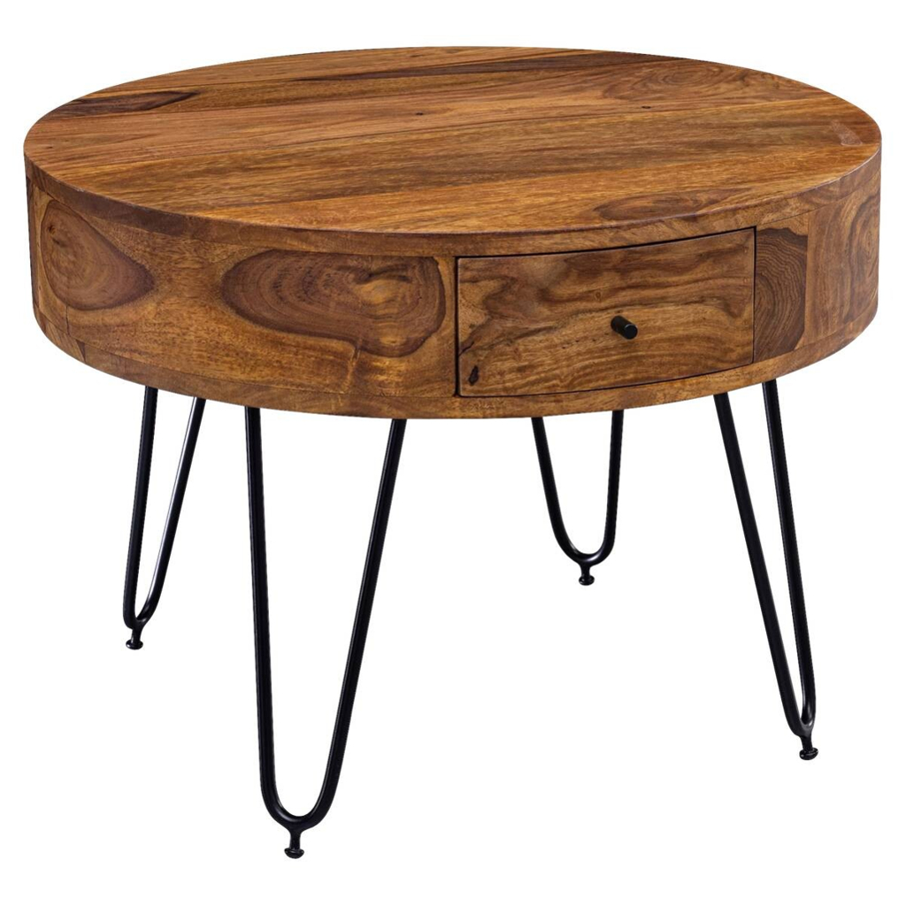 Couchtisch natur schwarz pulverbeschichtet B/H/T: ca. 60x44,5x60 cm